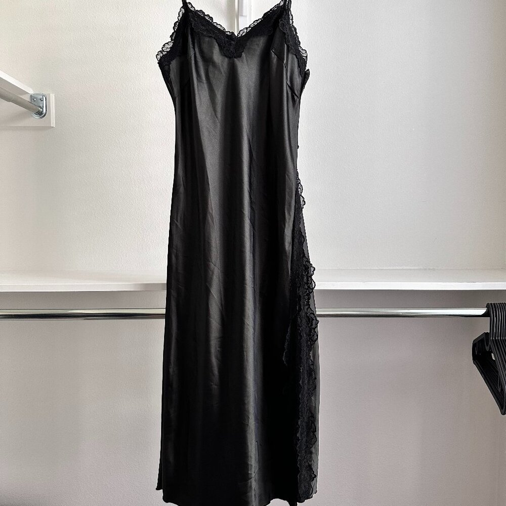 Black Lace Maxi Slip Dress